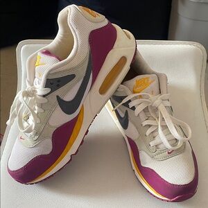 Nike Air Max Command White, Purple, and Yellow Sneakers